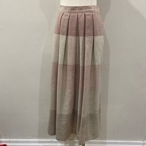 Vintage Pan-Ker Wool Pleated Midi Skirt –Plaid Pattern, Size 10 (Fits 28” Waist)